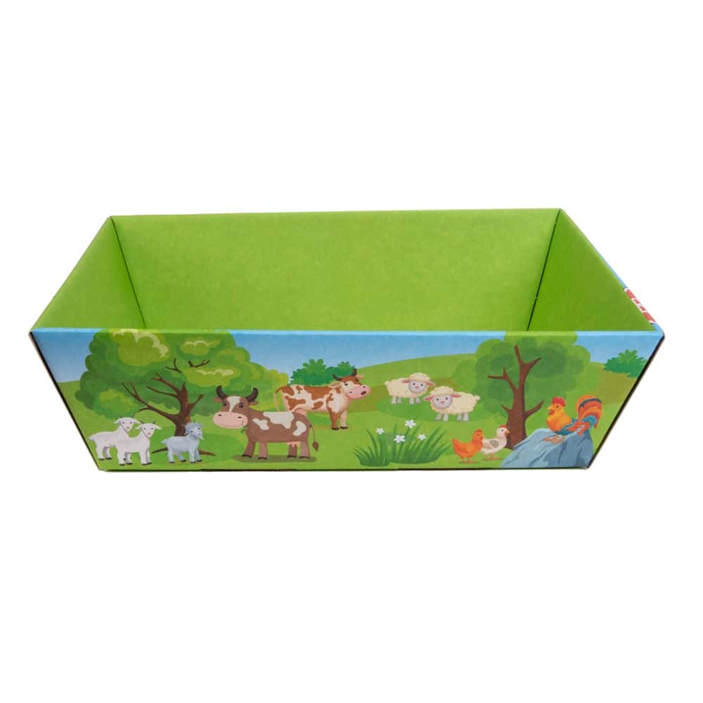 Präsentkorb viereckig 200 x 275 x 80 mm Bauerhof