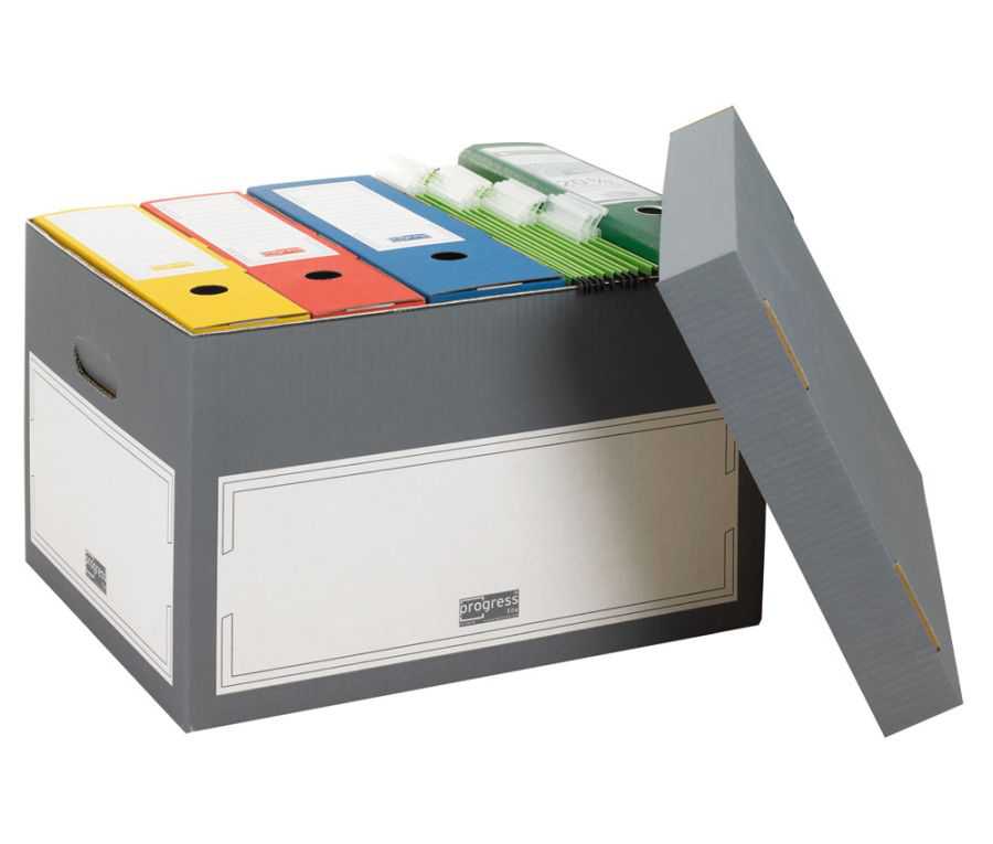 Archivboxen mit Stülpdeckel "Select" grau 414 x 331 x 266 mm