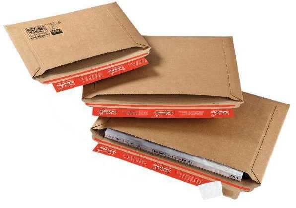 Versandtasche Wellpappe, Querbefüllung, braun 400 x 285 x 0-50 mm (DIN B4+)