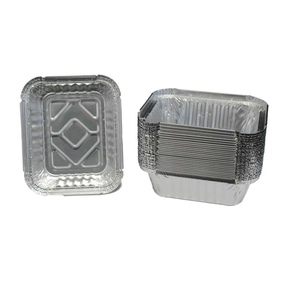 Aluschale eckig ungeteilt (mit Knickrand) 145 x 120 x 40 mm (R28L) (ca. 470 ml)