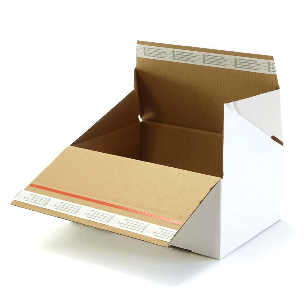 Versandkarton wiederverschließbar, Z-Faltung, weiß 305 x 215 x 130 mm (DIN A4)