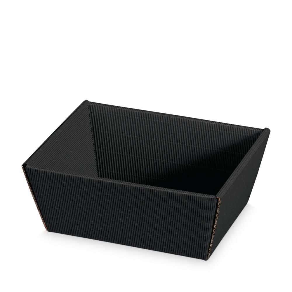 Präsentkorb viereckig offene Welle 195 x 145 x 100 mm (klein) Schwarz