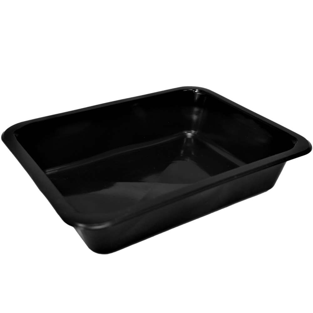 Mehrweg Menüboxen, eckig, 227 x 178 mm, schwarz 1.330 ml (ungeteilt, Höhe 45 mm)