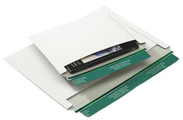 Versandtasche Vollpappe (leicht), Querbefüllung, weiß 246 x 172 x 0-30 mm (DIN C5)