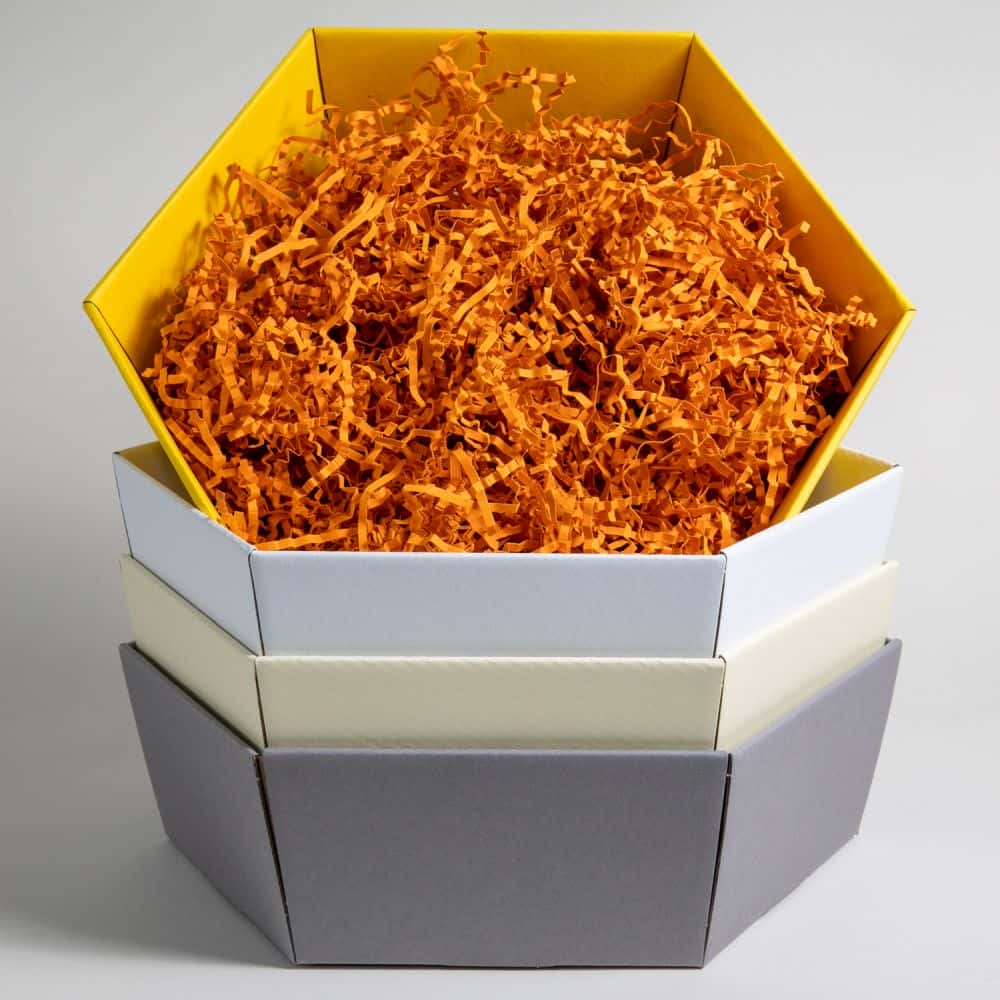 Präsentkorb sechseckig 305 x 270 x 85 mm Diamant Weiß