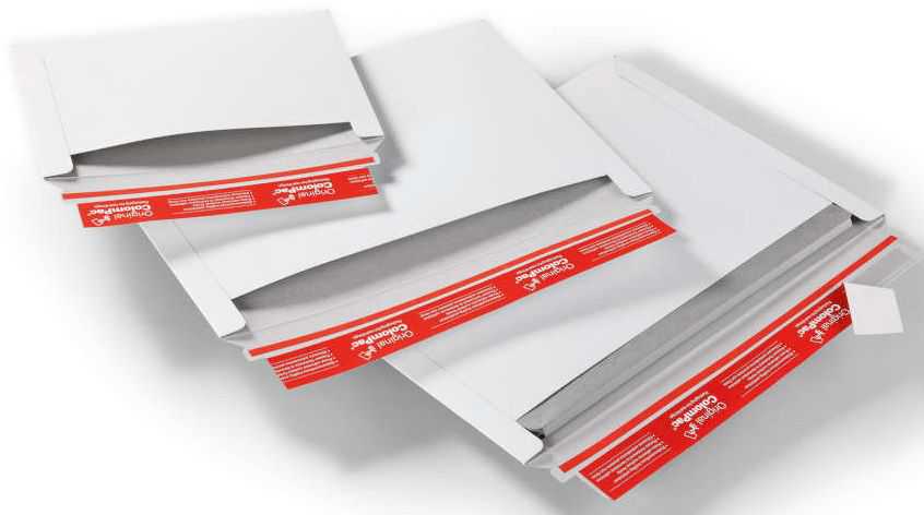 Versandtasche Vollpappe, Querbefüllung, weiß 322 x 227 x 0-30 mm