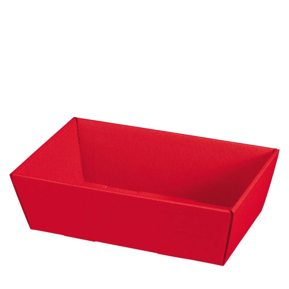 Präsentkorb viereckig offene Welle 330 x 190 x 110 mm (mittel) Rot
