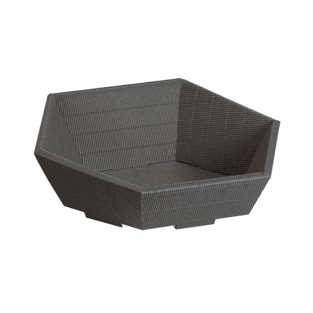 Präsentkorb sechseckig offene Welle 300 x 355 x 90/155 mm, anthrazit