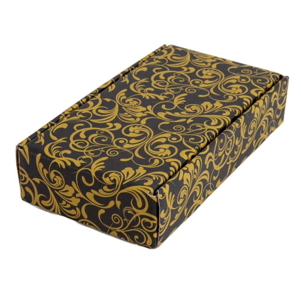 Geschenkbox Present 185 x 100 x 40 mm Schwarz-Gold Geschenkbox Present 185 x 100 x 40 mm Schwarz-Gold