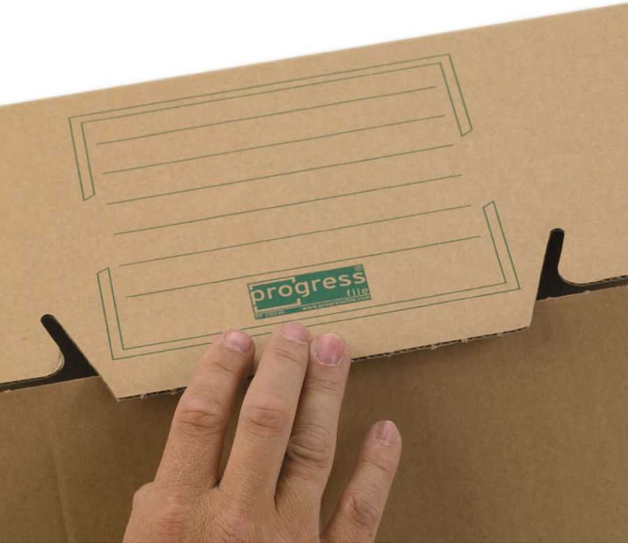 Lagerbox für Ordner "ECO", braun, 426 x 326 x 295 mm