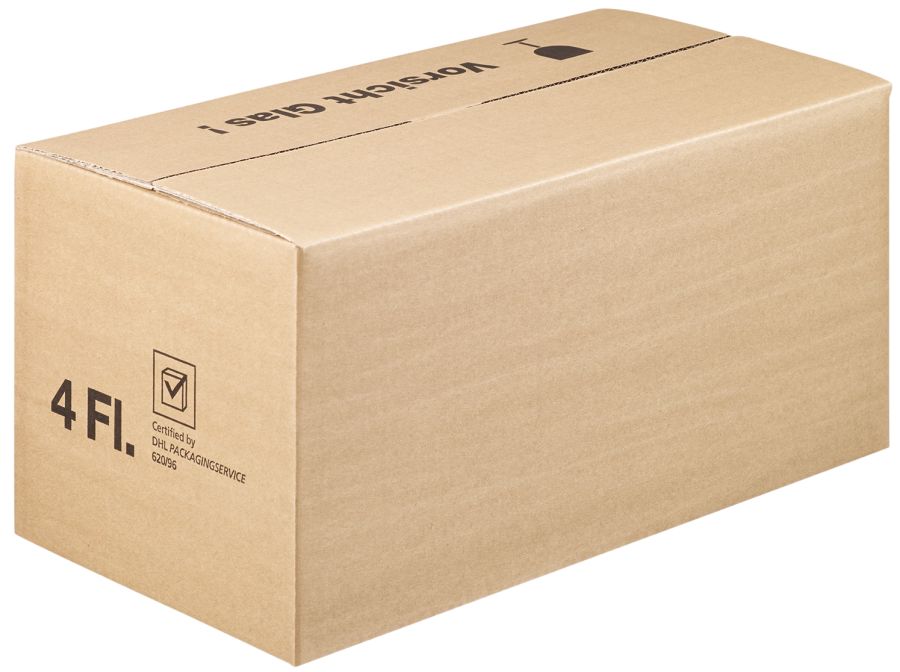 Versandkarton "DU-LOG®" (DHL/PTZ-geprüft) 4er Wein/Sekt - nur Umkarton