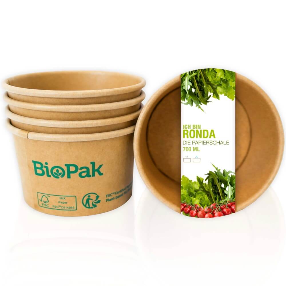 Pappbecher Ronda wide braun 150 x 150 x 60 mm (700 ml) Pappbecher Ronda wide braun 150 x 150 x 60 mm (700 ml)