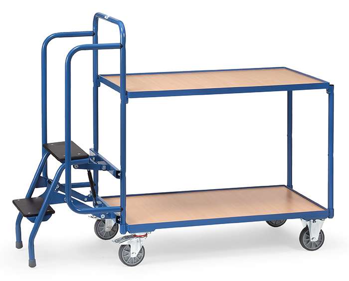 Fetra Rollwagen Kommissionierwagen mit Treppe Fetra Rollwagen Kommissionierwagen mit Treppe
