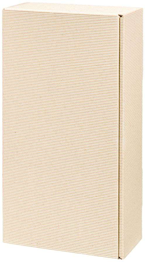 Geschenkbox offene Welle Graspapier 2er Wein/Sekt