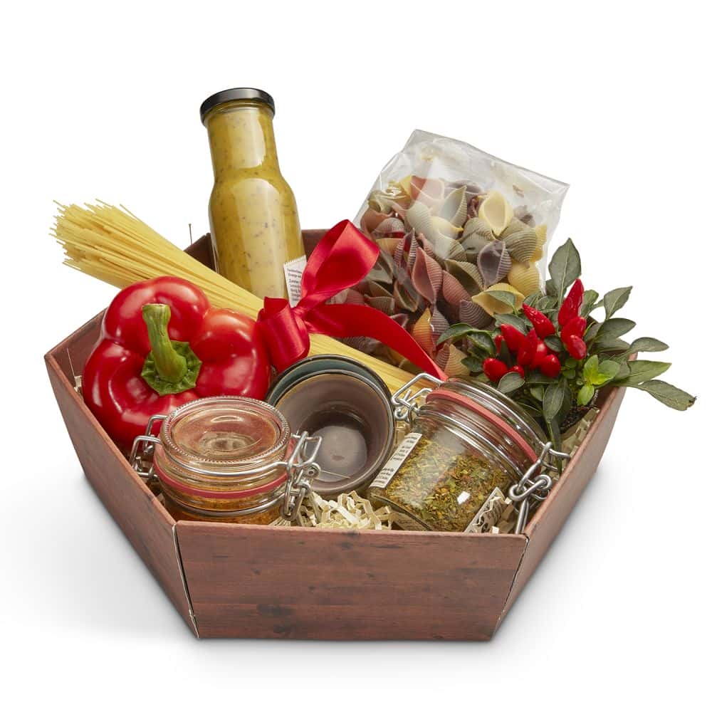 Präsentkorb sechseckig 305 x 270 x 85 mm Holz