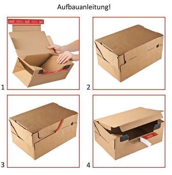 wiederverschließbare Kartons, braun 282 x 191 x 140 mm