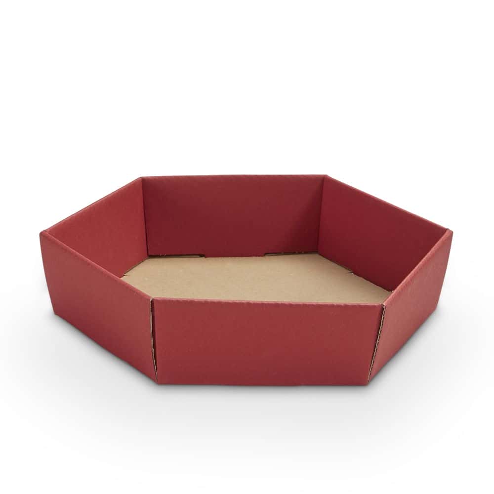 Präsentkorb sechseckig 225 x 200 x 50 mm Bordeaux
