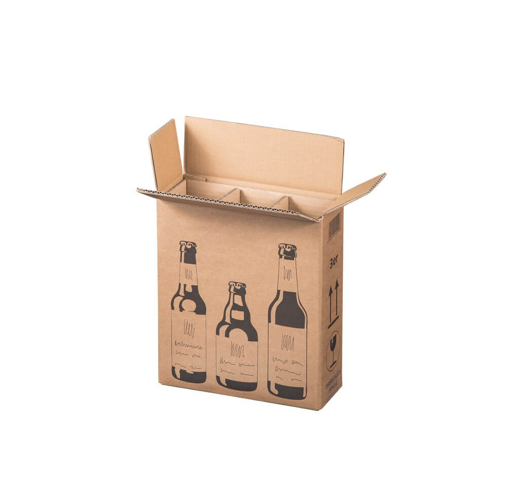 Bierversandkarton Flex 0,33 l - 0,5 l 3er Set, für 3 Flaschen Bierversandkarton Flex 0,33 l - 0,5 l 3er Set, für 3 Flaschen