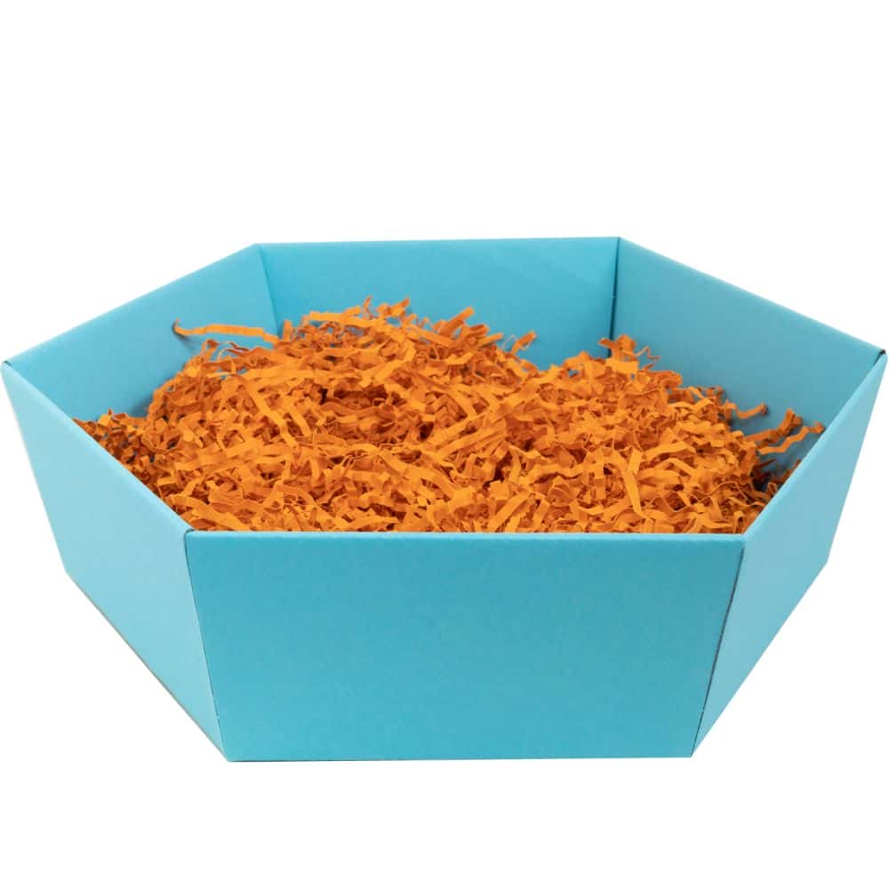 Präsentkorb sechseckig 305 x 270 x 85 mm Azur Blau