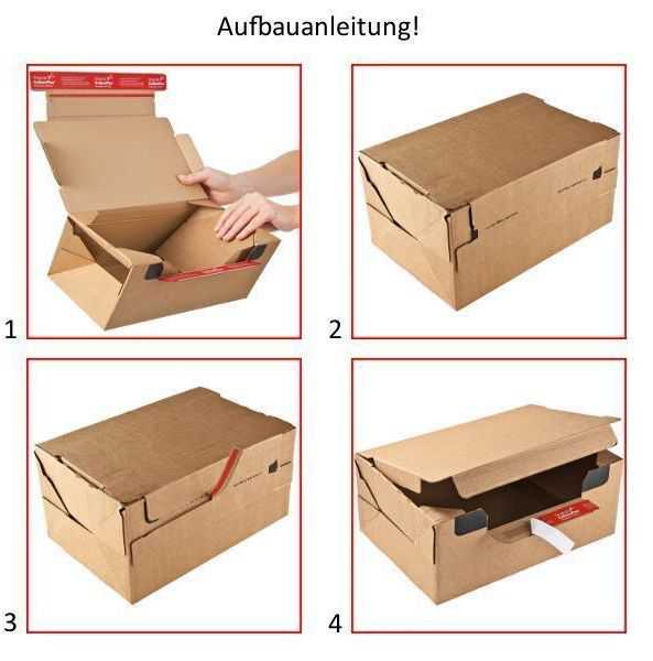 wiederverschließbare Kartons, braun 282 x 191 x 90 mm