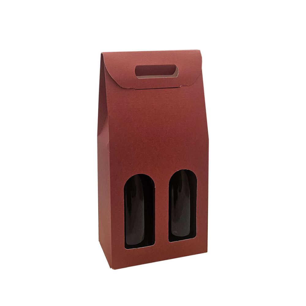 Geschenktüten Struktur Fibra, Griff und Fenster, 180 x 90 x 385 mm, bordeaux