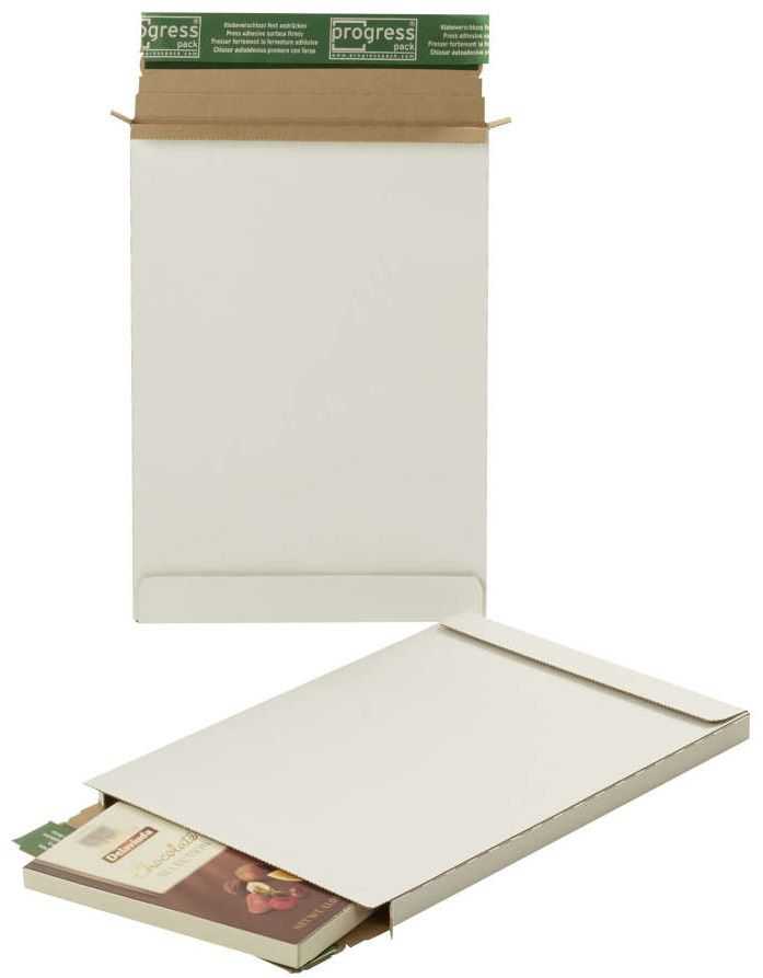 Versandtasche "Premium" portooptimiert, Wellpappe, weiß 345 x 245 x 15 mm (Großbrief DIN A4)