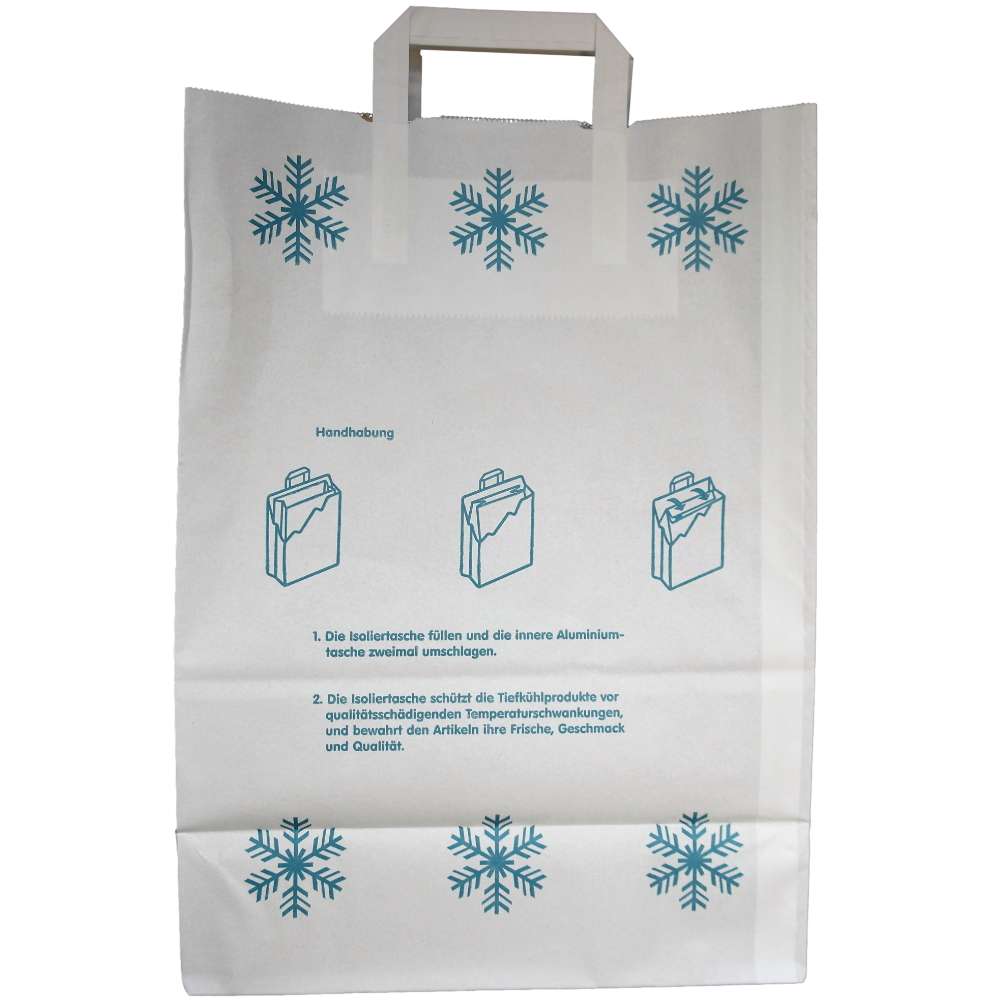 Weiße Kraft Papiertragetasche, Tiefkühl