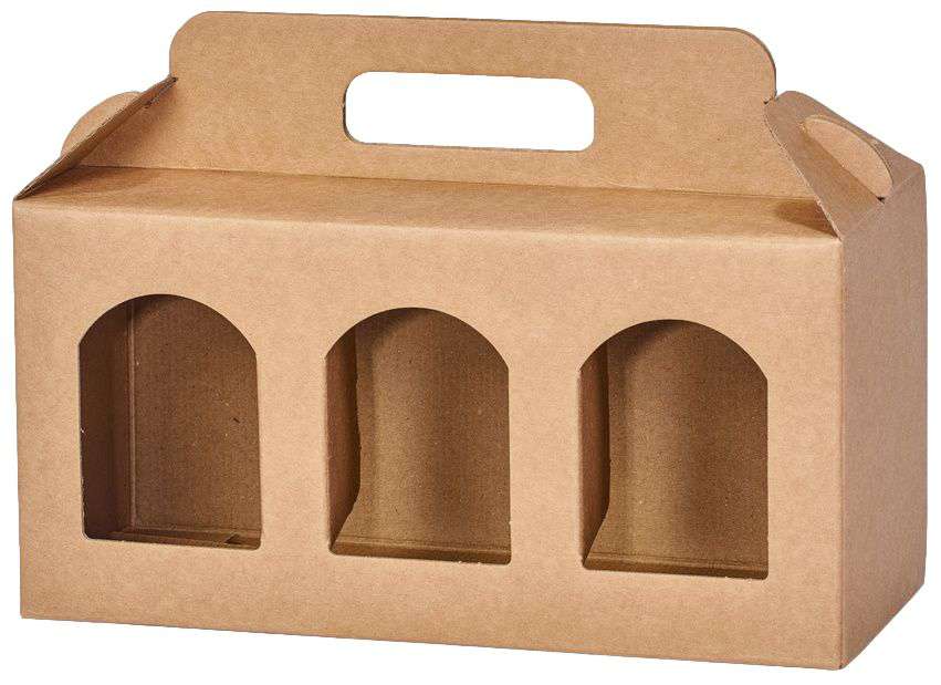 Geschenkbox Gourmet Natur mit Tragegriff und Fenster Trio