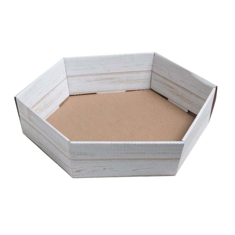 Präsentkorb sechseckig 225 x 200 x 50 mm Shabby