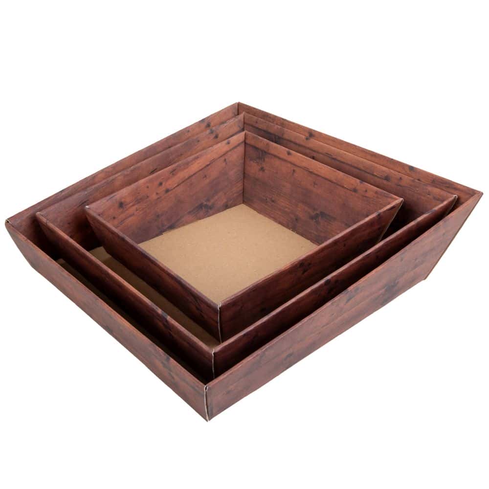 Präsentkorb quadratisch 260 x 260 mm Holz