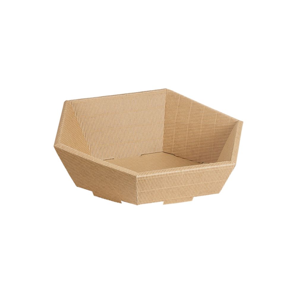 Präsentkorb sechseckig offene Welle 195 x 230 x 60/105 mm, natur