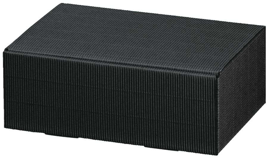 Geschenkbox offene Welle 1er Bocksbeutel schwarz