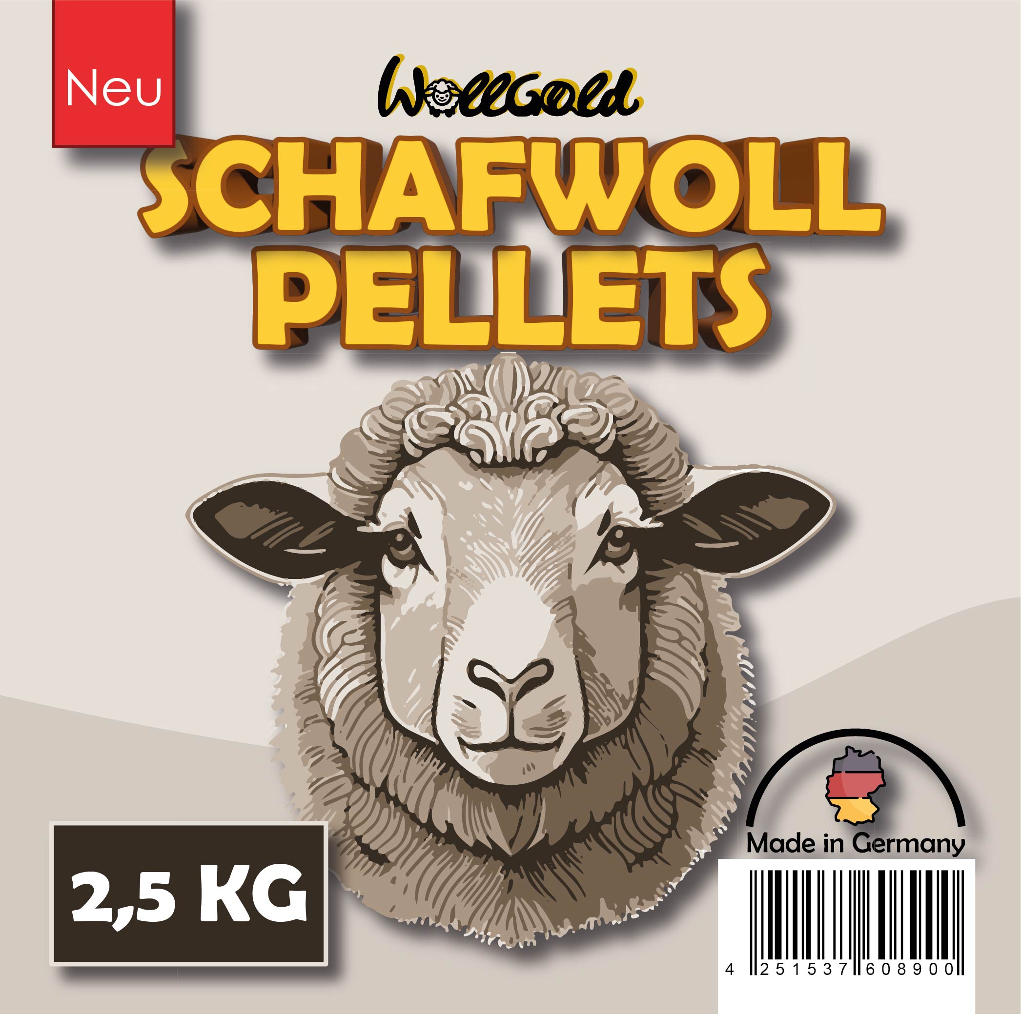 WollGold Schafwollpellets Dünger 2,5 kg