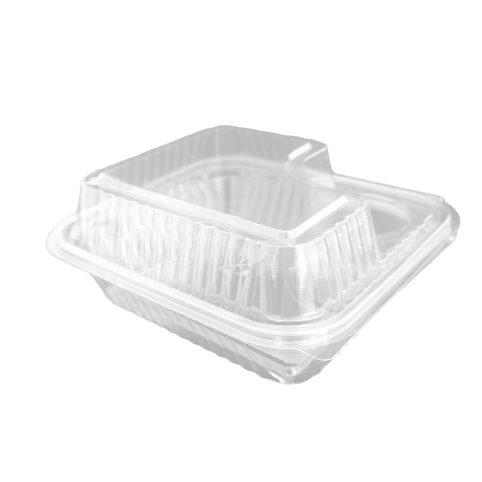 Hochtansparente Salat-Klappbox PET + Dressing 220 x 195 x 90 mm (1925 ml) mit Domdeckel
