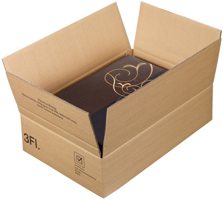 Versandkarton "DU-LOG®" (DHL/PTZ-geprüft) 3er Wein/Sekt - nur Umkarton