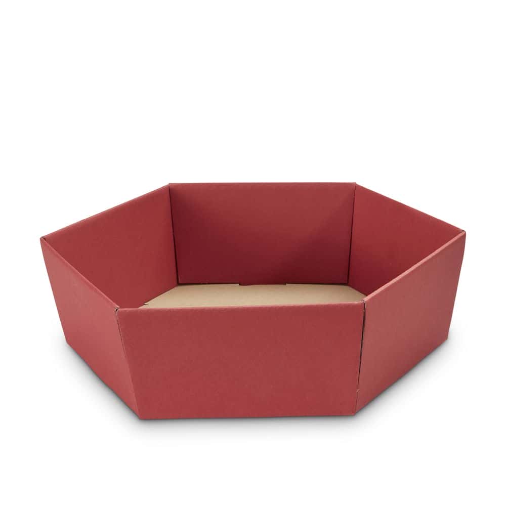 Präsentkorb sechseckig 305 x 270 x 85 mm Bordeaux