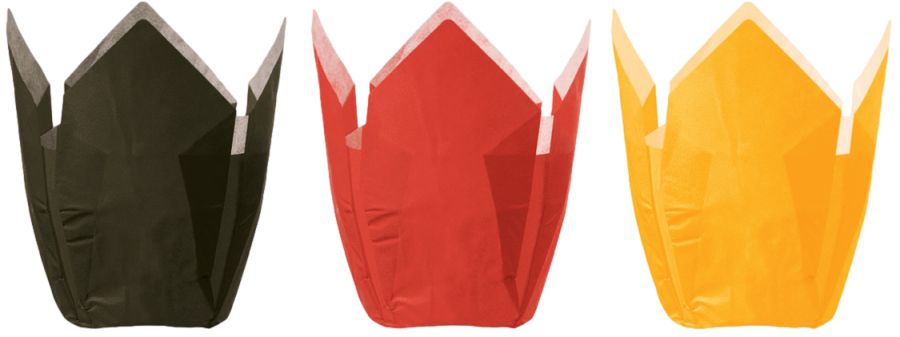 Einweg Backform Papier, rund, süße Tulpe Ø 50 x 88 mm -gelb-