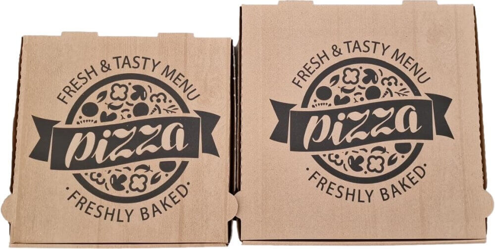 Pizzakarton NYC braun KRAFT "Fresh & Tasty" 26 x 26 x 4 cm