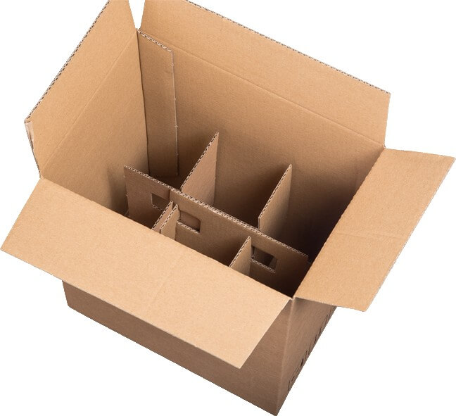 Exportflaschenkartons mit Automatikgefache 6er f. 6 Flaschen, 0,75L