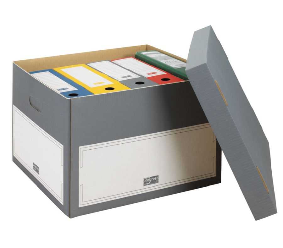 Archivboxen mit Stülpdeckel "Select" grau 440 x 380 x 290 mm