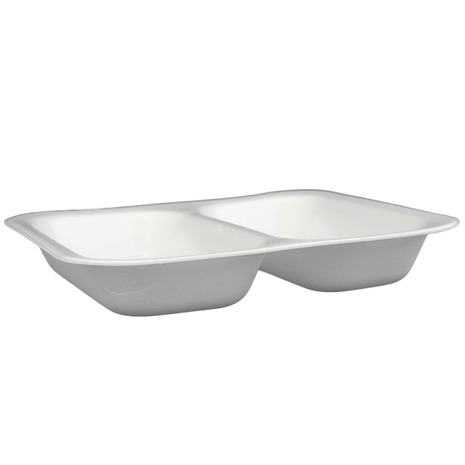 Thermo-Siegelschale XPS weiß, 262 x 247 x 40 mm 2-geteilt (ca. 590 + 590 ml) #602