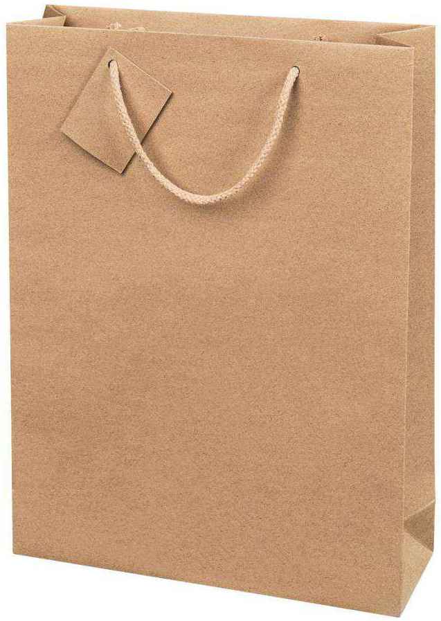 Tragetasche Kraftpapier Natur 3er Wein/Sekt