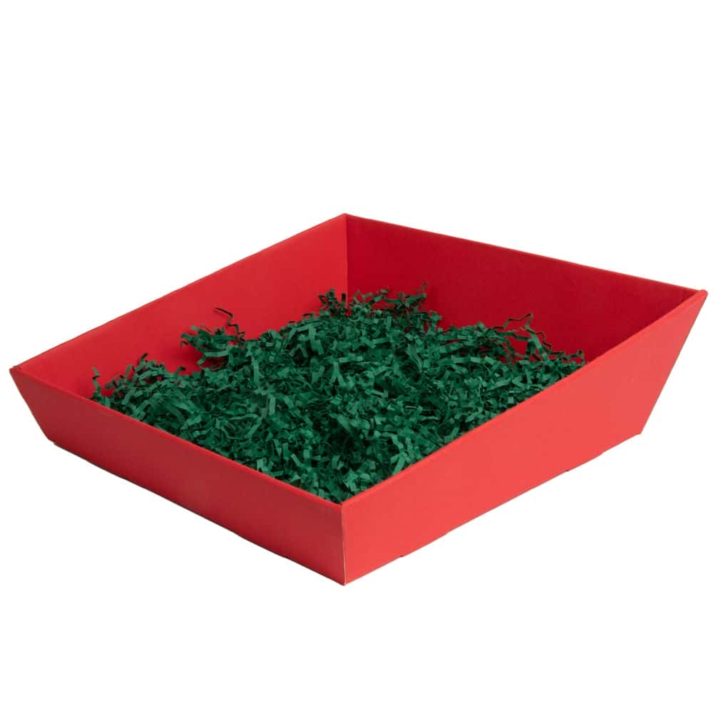 Präsentkorb quadratisch 260 x 260 mm Rubin Rot