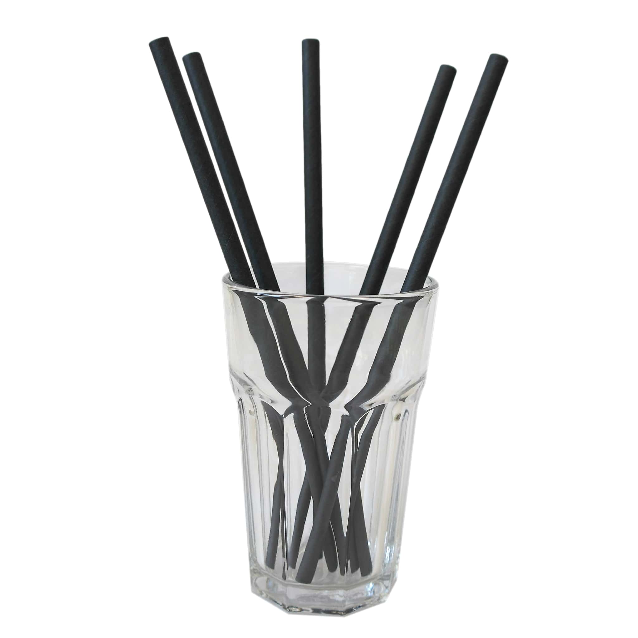 Papier-Strohhalme Jumbo Ø 8 mm x 230 mm Schwarz