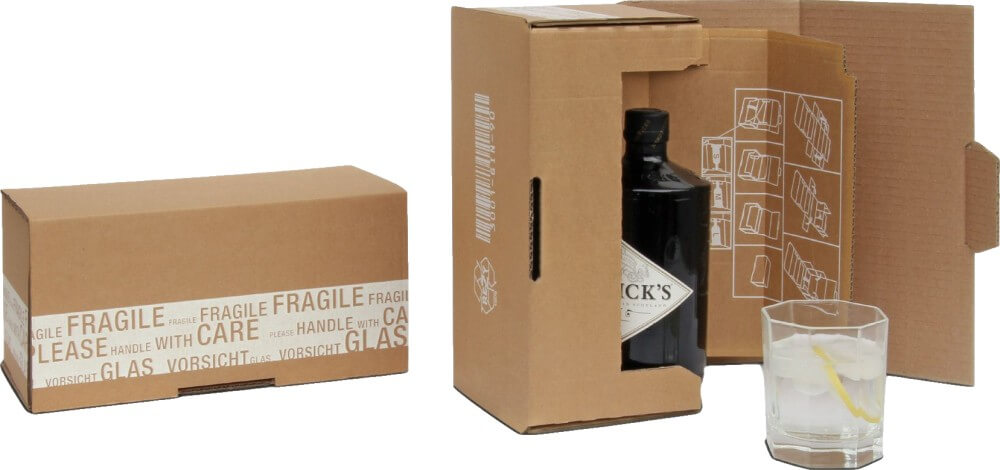 Flaschenkarton für Hochprozentiges Sortenrein 1 Flasche