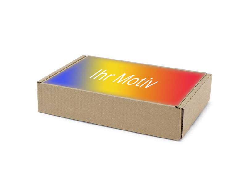 240 x 170 x 50 mm 1-wellige Faltschachtel mit Digitaldruck 1-seitig bedruckt vollflächig bedruckt