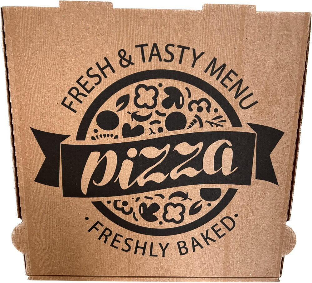 Pizzakarton NYC braun KRAFT "Fresh & Tasty" 28 x 28 x 4 cm