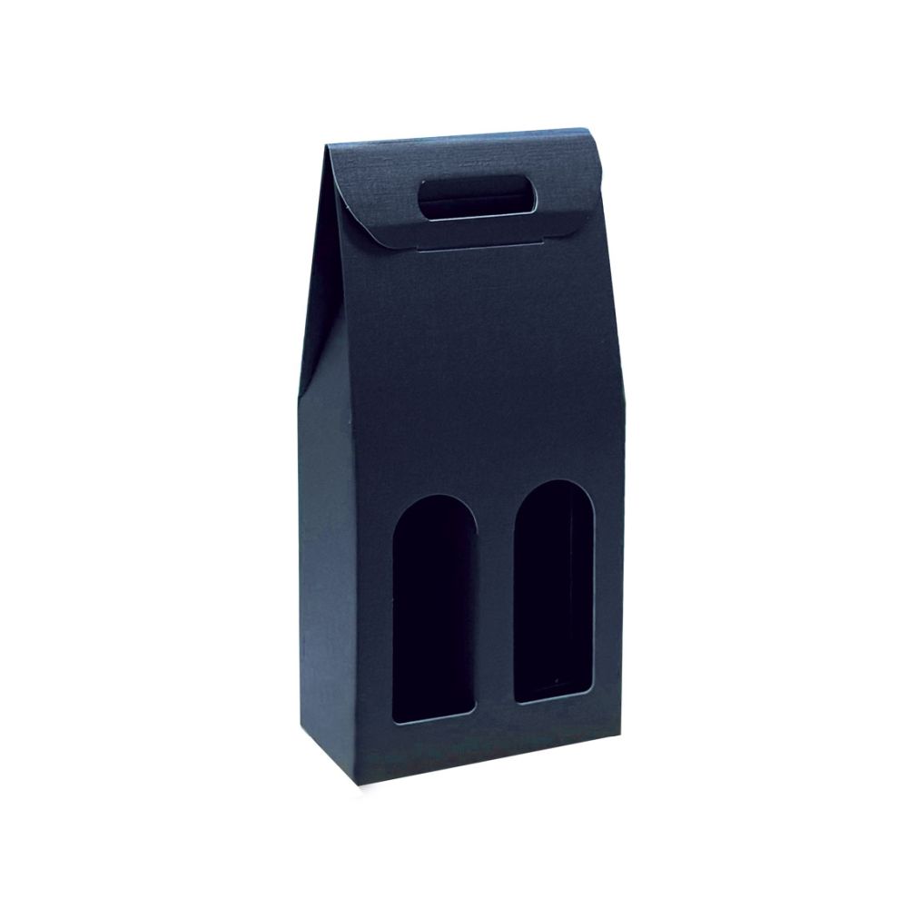 Geschenktüten Struktur Fibra, Griff und Fenster, 180 x 90 x 385 mm, blau