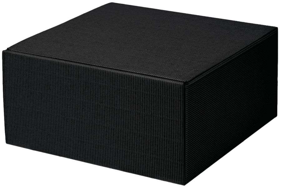 Geschenkbox Allrounder offene Welle 250 x 250 x 120 mm schwarz