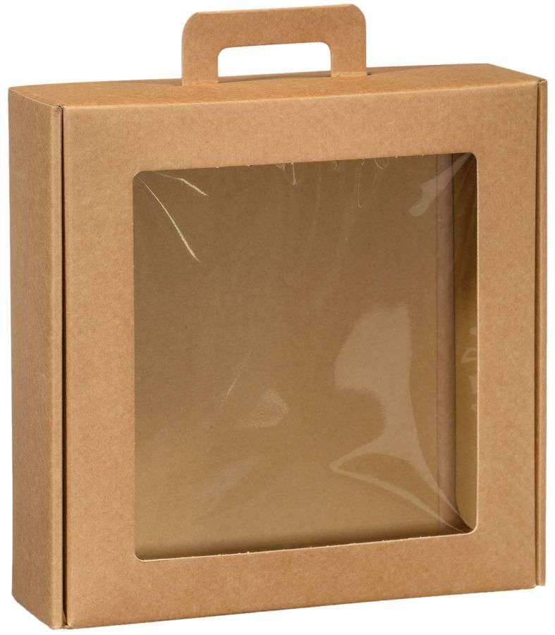 Geschenkbox Allrounder Natur mit Tragegriff und Klarsichtfenster 280 x 90 x 290 mm Geschenkbox Allrounder Natur mit Tragegriff und Klarsichtfenster 280 x 90 x 290 mm